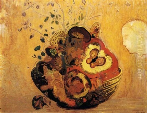 Fantaisie - Vase De Fleurs Et Profil - view 1