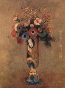 Fleurs De Champs Dans Un Vase A Long Col Fleurs De Champs Dans Un Vase A Long Col