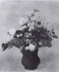 Pivoine, Geranium Et Lilas by Odilon Redon