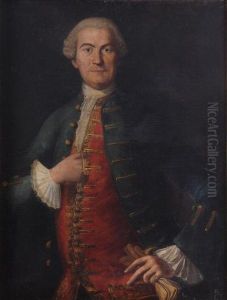 Ritratto Di Gentiluomo, A Tre Quartidi Figura In Marsina Blu by Giuseppe Bonito