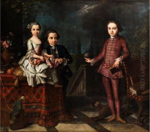 Gruppenportrait Von Drei Adeligenkindern by Giuseppe Bonito