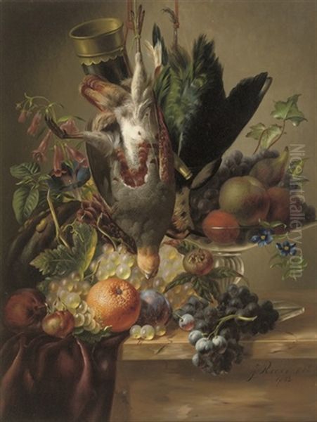 Still Life With A Partridge, Plover, Fruit And Flowers - view 1