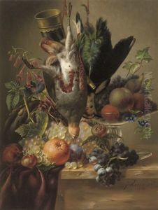 Still Life With A Partridge, Plover, Fruit And Flowers