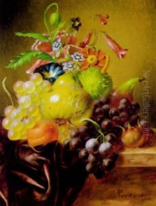Stilleben Mit Blumen Und Fruchten by Johannes Reekers