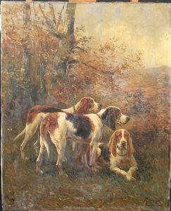 Chiens De Chasse Au Repos by Walter Reeves