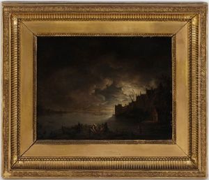 Paysages Animes Au Clair De Lune And Au Lever Du Jour (2 Works) by Petrus Johann Van Regemorter