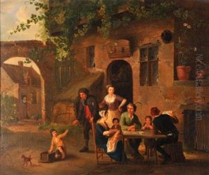 Scene De Taverne by Petrus Johann Van Regemorter