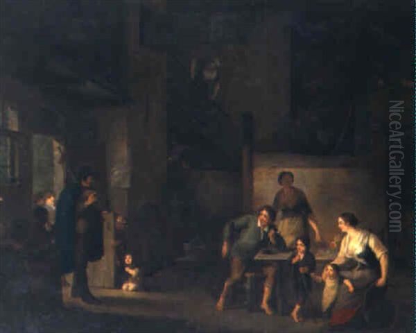 Bauerliches Interieur Mit Eintretender Musikantengruppe - view 1