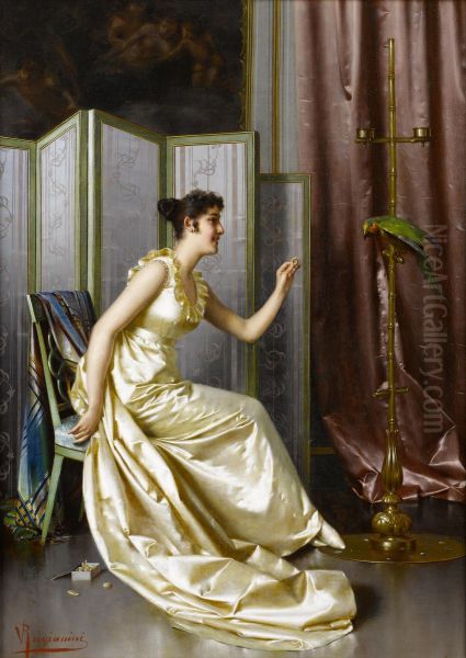 Feeding The Parrot by Vittorio Reggianini