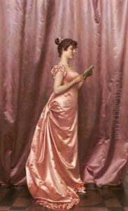 Elegant Lady In Pink by Vittorio Reggianini