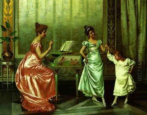 The Dancing Lesson by Vittorio Reggianini