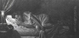 Madchen Vor Dem Einschlafen by Vittorio Reggianini