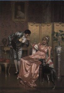 A Courting Couple by Vittorio Reggianini