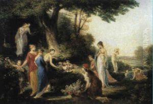 Ninfe Nel Paesaggio by Vittorio Reggianini