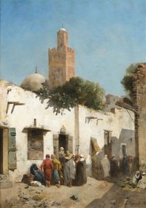 Scene De Marche Dans Une Rue by Emile Regnault de Maulmain