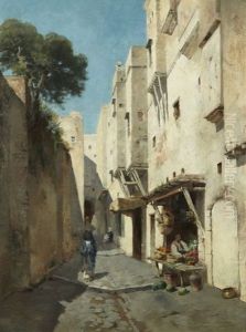 Marchand De Fruits, Dans Une Ruelle Aux Remparts, A Fruit Merchant In A Street