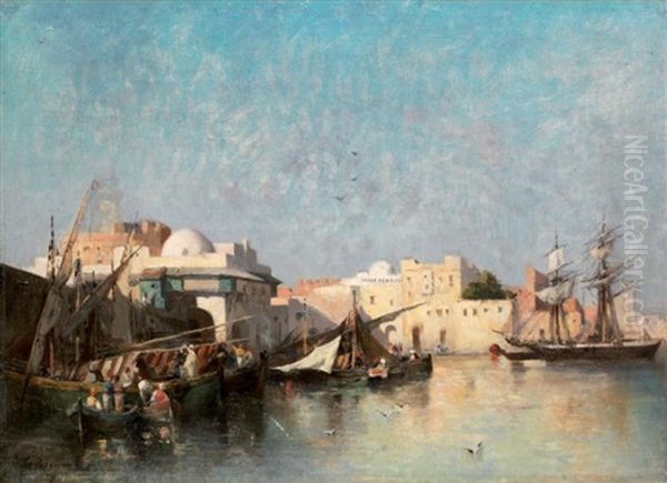 Voiliers Dans Un Port Oriental - view 1