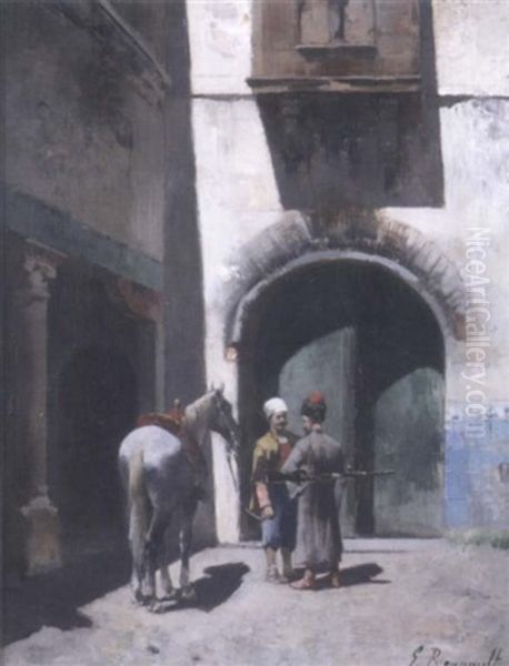 Cavalier Dans La Cour D'un Palais - view 1