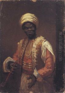 Portrait Of A North African Man Holding A Pipe