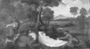 Schaferszene Am Waldrand Mit Ruhendem, Weiblichem Akt by Regnault Henri