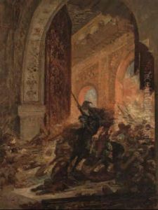 Attaque D'un Palais Maure by Regnault Henri