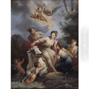 The Rape Of Europa (+ The Birth Of Venus; Pair) by Jean-Baptiste Regnault