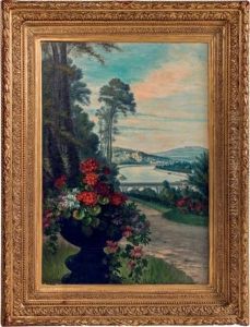 Paysage Au Bouquet Et Au Pont by Ludovic Regnier