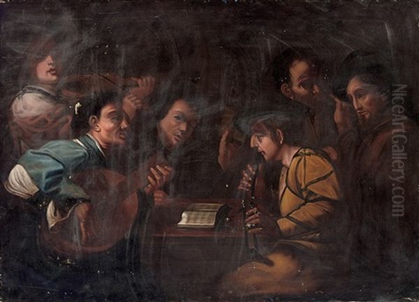 Musicians At A Table - view 1