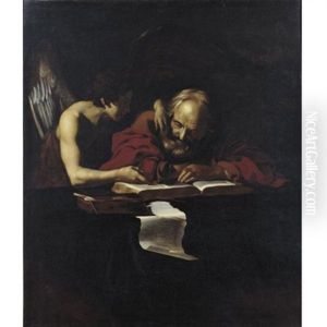 Saint Matthew And The Angel by Nicolas Regnier
