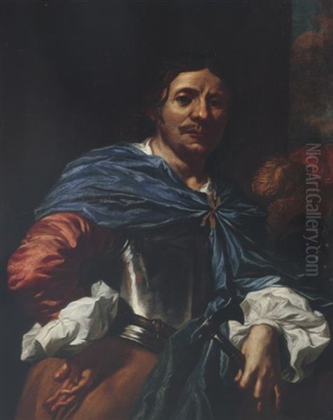 Portrait Of An Officer Holding An Axe In One Hand - view 1