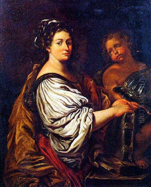 Ritratto Di Donna In Veste Di Minerva E Fanciullo - view 1
