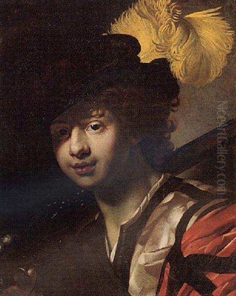 A Youth Wearing A Plumed Cap - view 1