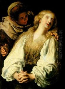 The Penitent Magdalene With A Maidservant by Nicolas Regnier