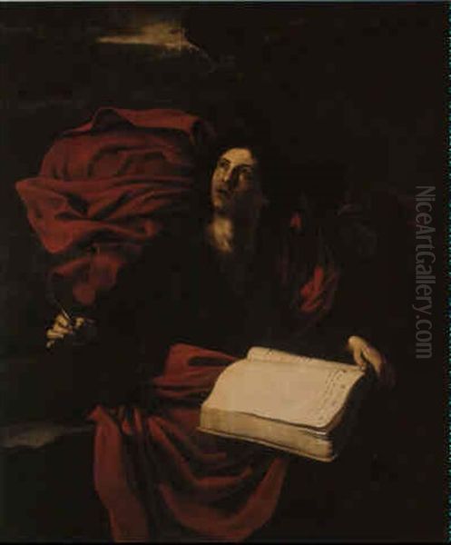 St. John On The Island Of Patmos Writing The Revelation - view 1
