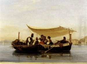 Pecheurs Dans Une Barque by Alphee De Regny