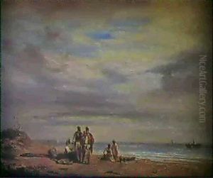 Rivage Pres De Naples by Alphee De Regny