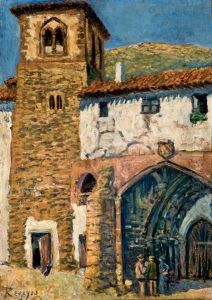 A La Puerta De Una Iglesia En San Juan De Ona, Burgos