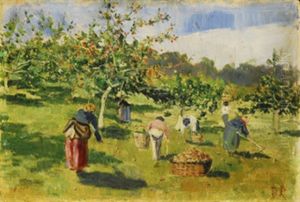 La Cosecha De Las Manzanas by Dario de Regoyos y Valdes