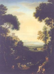 Arkadische Landschaft Mit Nymphen, Die Eine Satyrherme Schmucken