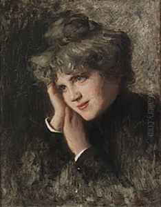 Kvinnoportratt by Julius Christian Rehder