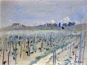 Paysan Dans Les Vignes En Suisse by Alfred Rehfous