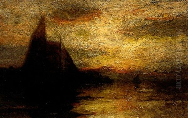 Sailboat At Sunset - view 1