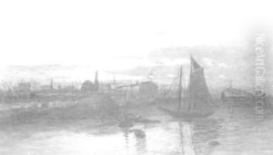 Sunset Over A Harbor