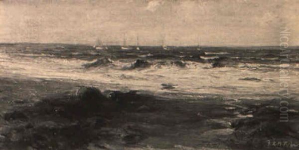 Shore Scene With Ships In The Distance - view 1
