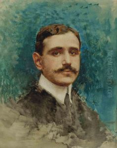 Portrait D'homme by Bonnat Leon