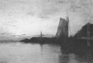 Sailboats At Sunset; And Harvest Time (12x18 1/2 In.) by Frank Knox Morton Rehn