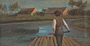 Abend Am Flus by Albert Reich