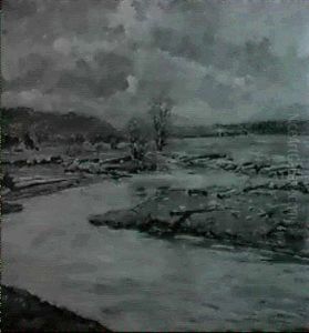 River Landscape by Albert Reich