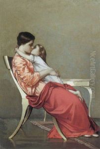 Mother And Child by Theophilus (Theodore) Reichard