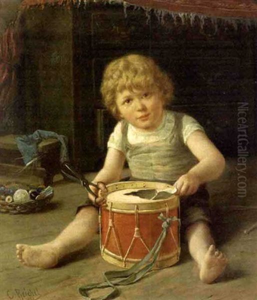 Young Boy With Drum - view 1